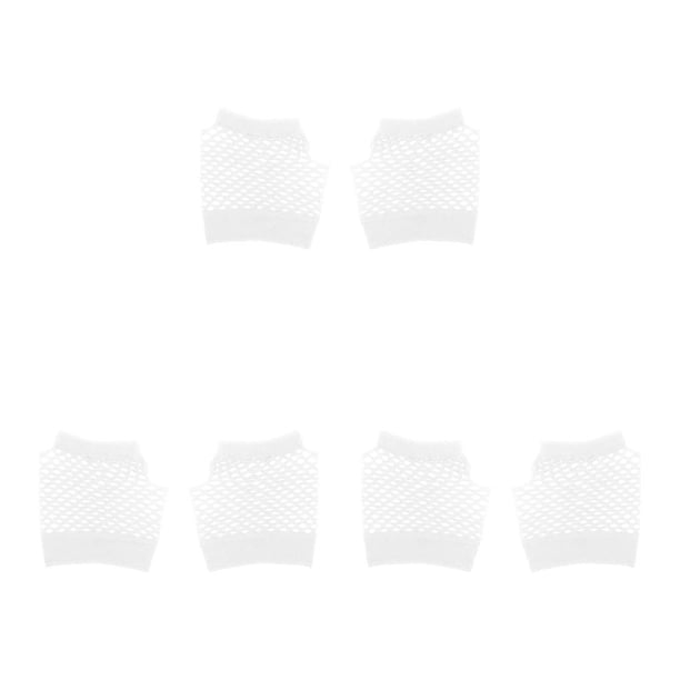 Qarigey 1 par de guantes de neón sin dedos para fiesta de disfraces de los años 80, ropa decorativa para mujer, vestido blanco Type1 NO1 Qarigey CBP452116