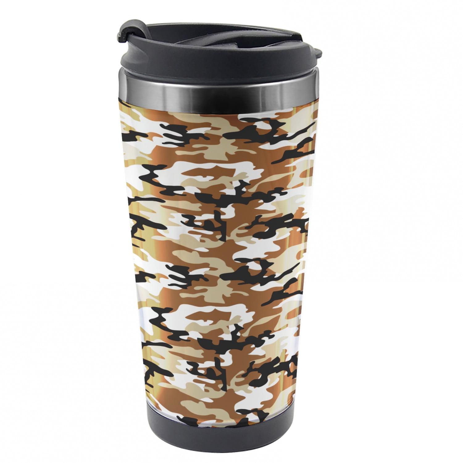 Camo Travel Mug, Hiding in Desert Camo, Steel Thermal Cup, 16 oz, by  Ambesonne