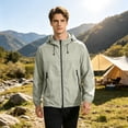 thumbnail image 5 of Sewkxo Mens Rain Jacket Lightweight Waterproof Raincoat with Hood Outdoor Rain Gear Travel Hiking Cycling,Light Green 3XL, 5 of 8