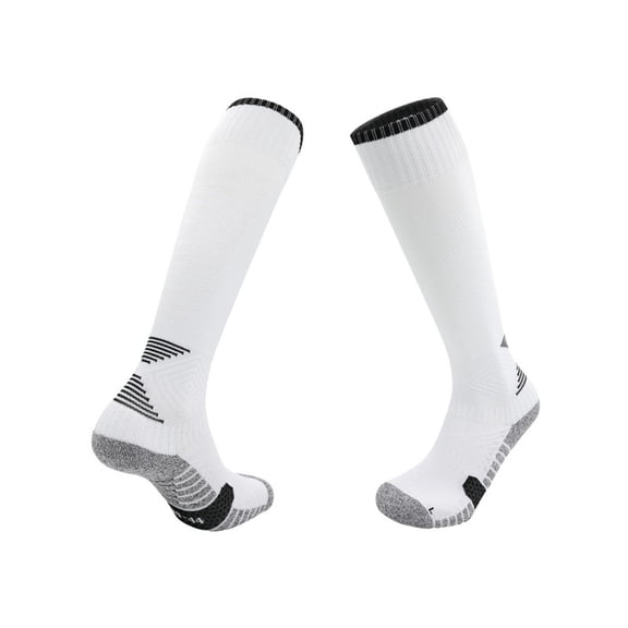 Kids' Soccer Knee High Socks Terry Cushion Sole for Youth Match Competitions 3-17 Years White a 10-17 Years