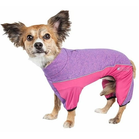 Active Chase Pacer Heathered Performance 4-Way Stretch Two-Toned Full Body Warm Up Pink & Purple - Extra Small