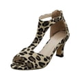 thumbnail image 2 of Sandals for Women Fashion Sexy Women's Thin Heel Peep-toe Sandals Leopard Print High Heels, 2 of 6