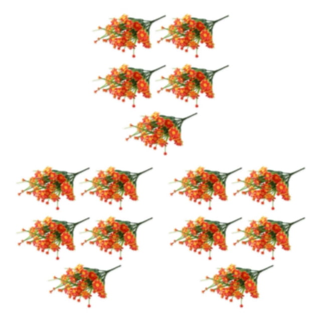 Baohd 5pcs/set Lifelike Artificial Flower Arrangement Low Maintenance And Realistic Sunset Red 3Set