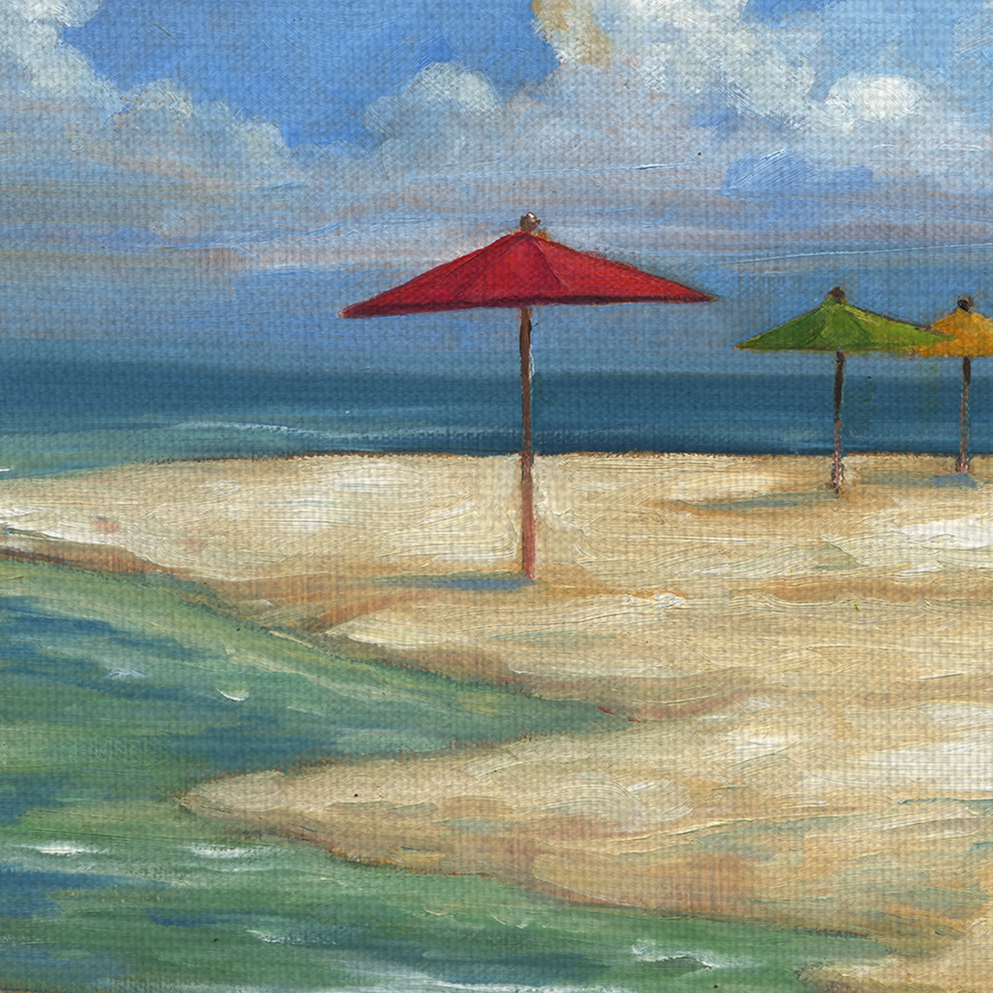 Masterpiece Art Gallery Umbrella Beachscape by Paul Brent Canvas Art Print