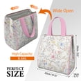 thumbnail image 3 of Pioneer Flower Floral Print Pattern Insulated Lunch Bag for Women & Adults,Large Portable Soft Cooler Lunch Bag,Thermal Food Storage Tote with Pearl Cotton,8.66L,8.75x5.75x9.5 Inch, 3 of 6