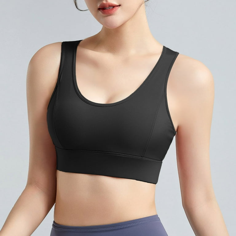Cathalem Sports Bras for Women High Support Plus Size Womens Seamless  Ribbed Longline Sports Bra - Padded Slim Fit Crop Tank Top with Built in