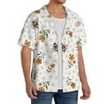 thumbnail image 2 of Kdxio Men's Hawaiian Shirt for Men Short Sleeve Shirt Bees And Flowers Summer Casual Holiday Beach Button Down T-Shirts, 2 of 5