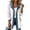 White, variant on WAGUTH Women's Corduroy Denim Patchwork Jacket Lapel Collar Button Down Casual Mid Length Coat with Pockets for Fall Winter Daily Wear