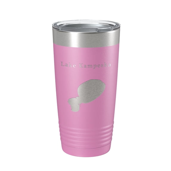Lake Kampeska Map Tumbler Travel Mug Insulated Laser Engraved Coffee Cup South Dakota 20 oz Light Purple