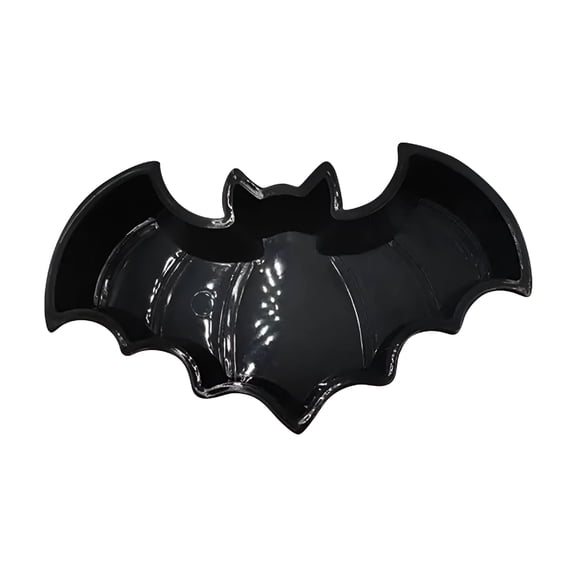 ACDANC Ceramic Bat Shaped Serving Tray,Black Halloween Candy Dish for Parties,Snacks,Appetizers,Home Decor,11"
