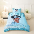 thumbnail image 2 of Castle Fairy Kwaii Bow Black Kawaii Princess Twin Duvet Cover,Glittery Diamond Background Twin Bedding,Cyan Sky Silver,1 Duvet Cover and 1 Pillowcase, 2 of 6