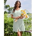 thumbnail image 5 of Ekouaer Nightgowns for Women Bamboo Viscose Button Down Sleep Shirts Short Sleeve Nightshirts House Dress with Pockets, 5 of 6