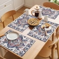 thumbnail image 5 of Boho Ethnic Style Placemats Set of 4, Retro Leaves Texture Non-Slip Place Mats Washable Table Mats for Kitchen Dining Table Decorations Indoor/Outdoor, 5 of 9