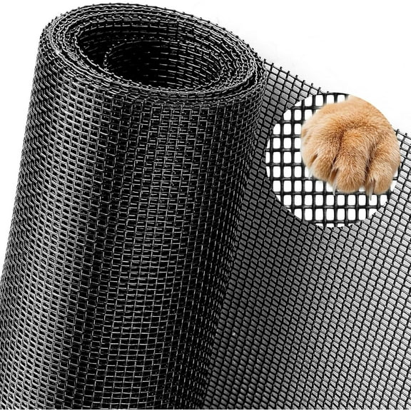 Pet Proof Window Screen Replacement 48"x100" Adjustable Thicken Charcoal Fiberglass Screen Mesh Dog Cat Net for Patio Porch Sliding Door
