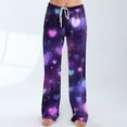 thumbnail image 6 of Hearthz Valentines Day Pajama Pants Women Love Heart Graphic Pajama Pants for Women Drawstring Wide Leg Holidays Sleep Pants for Women Soft, 6 of 7