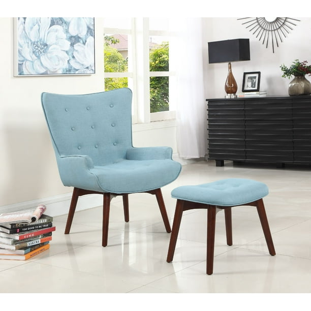 Best Master Furniture Mid Century Capri Finish Accent Chair With Ottoman Com Mid Century Capri Finish Accent Chair, Best Accent Chairs With Ottoman