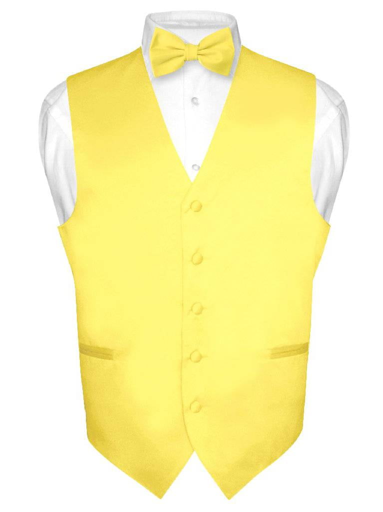 Details about   Men's Vintage Yellow Tuxedo Jacket with Vest and Bow Tie 1970s Wedding Prom 39L 