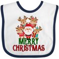 thumbnail image 3 of Inktastic Merry Christmas Santa Reindeer Boys or Girls Baby Bib, 3 of 4