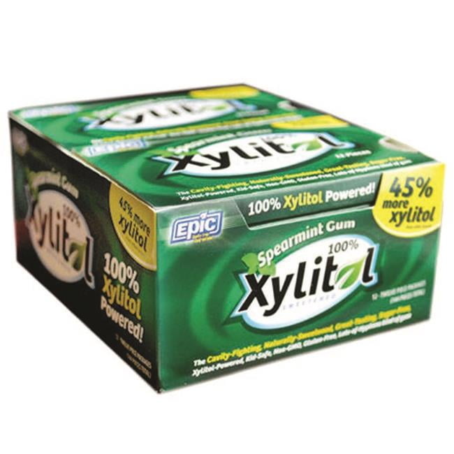 Epic Dental Xylitol Gum Spearmint, 12 Pieces (Innerpack of 12