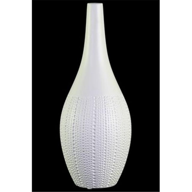 Collection Tendances Urbaines Vase Rond à Ventre en Céramique 21467 avec Long Col&44; Blanc - Grand