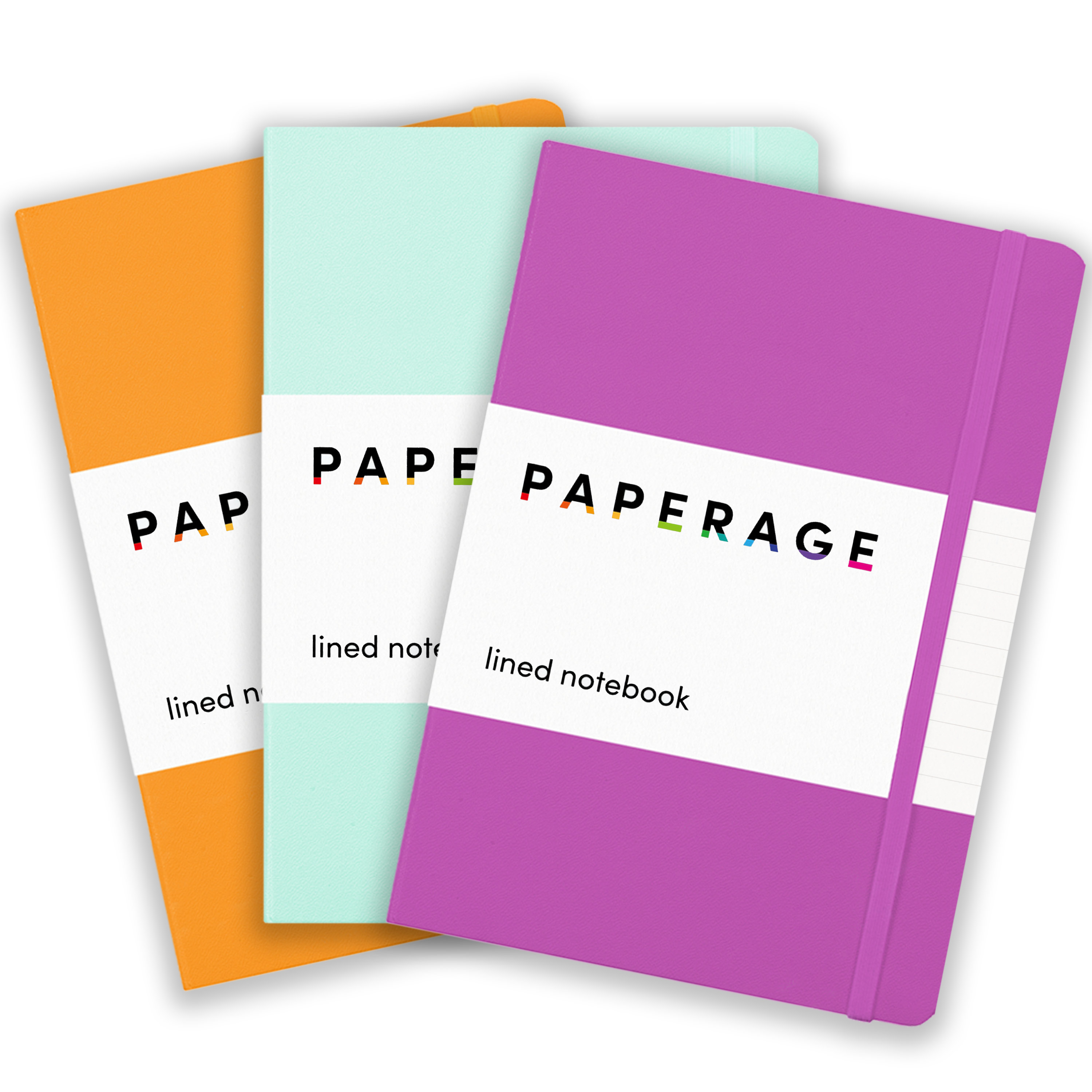 PAPERAGE Lined Journal Notebooks, 3 Pack (Marigold, Raspberry, Mint ...
