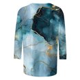 thumbnail image 4 of YUGYXL 3/4 Sleeve Shirts for Women Plus Size Tops Fashion Tie Dye Tshirts Casual Crew Neck Lightweight Cozy Tees Ladies Tunics Fit Blouse, 4 of 5
