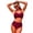 Purple, variant on Annhoo Womens Bikini Swimsuits High Waist V Neck Solid Color Slim Beach Swimwear Spring Summer Swim Clothes