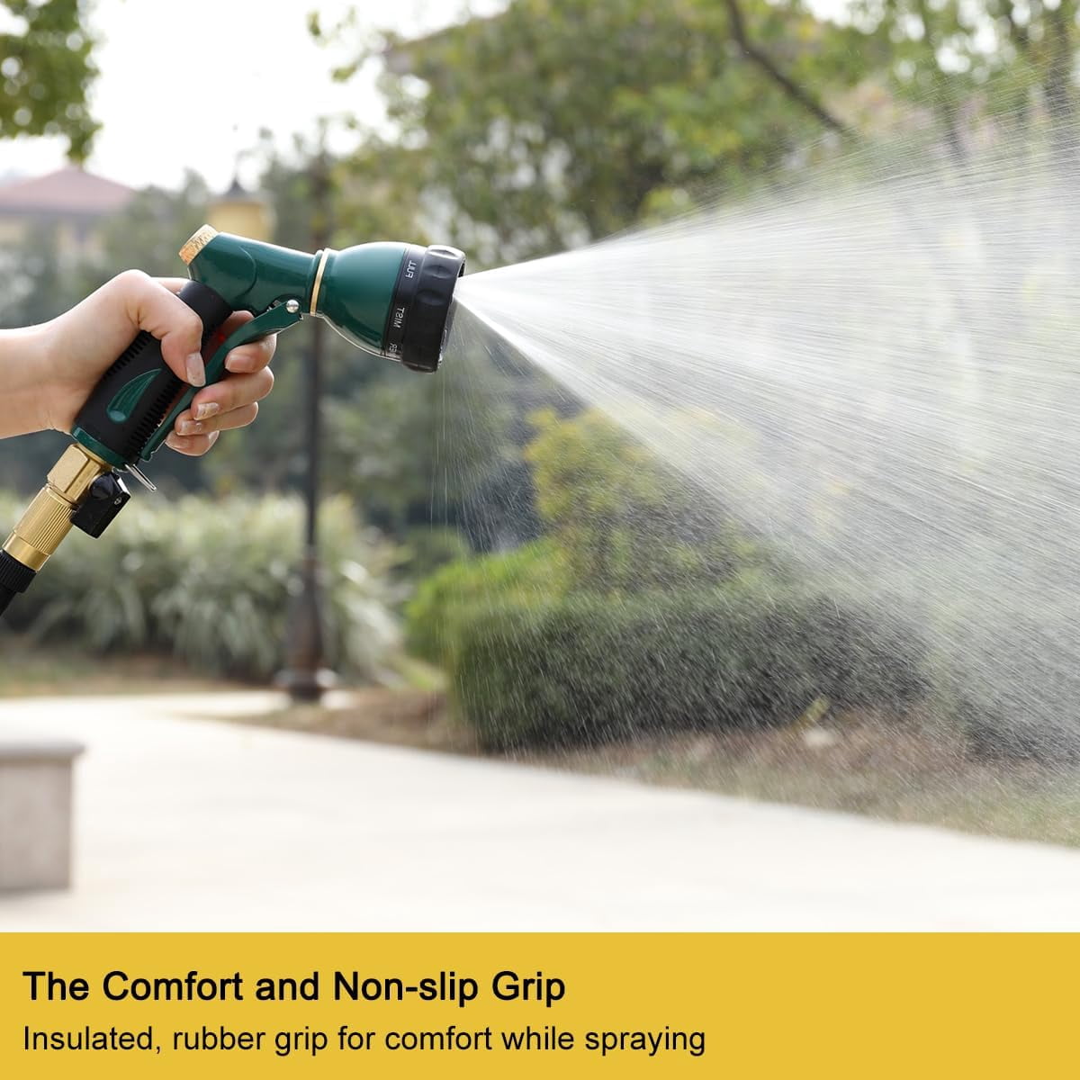 Garden Hose Nozzle Sprayer Heavy Duty, 100% Metal Spray Nozzle High Pressure Water Hose Nozzle with 7 Patterns for Watering Garden, Washing Cars and Showering Pets