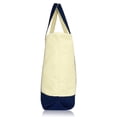 thumbnail image 6 of DALIX 22" Extra Large Cotton Canvas Zippered Shopping Tote Grocery Bag in Navy Blue, 6 of 6