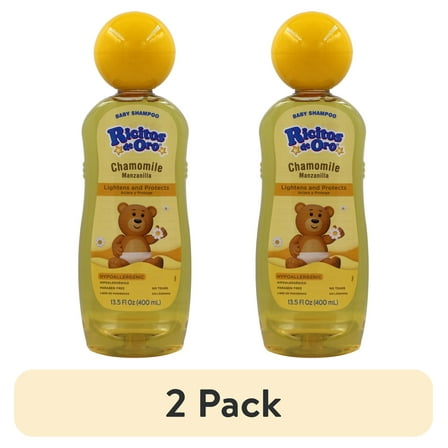 (2 pack) Ricitos de Oro Manzanilla Baby Shampoo Chamomile, Lightening Shampoo, Color Protection, 13.5 fl oz
