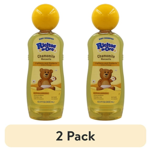 (2 pack) Ricitos de Oro Manzanilla Baby Shampoo Chamomile, Lightening Shampoo, Color Protection, 13.5 fl oz