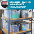 thumbnail image 6 of Rubbermaid Roughneck Clear 95 Qt. Plastic Storage Tote w/ Gray Lid, 4 Pack, 6 of 7