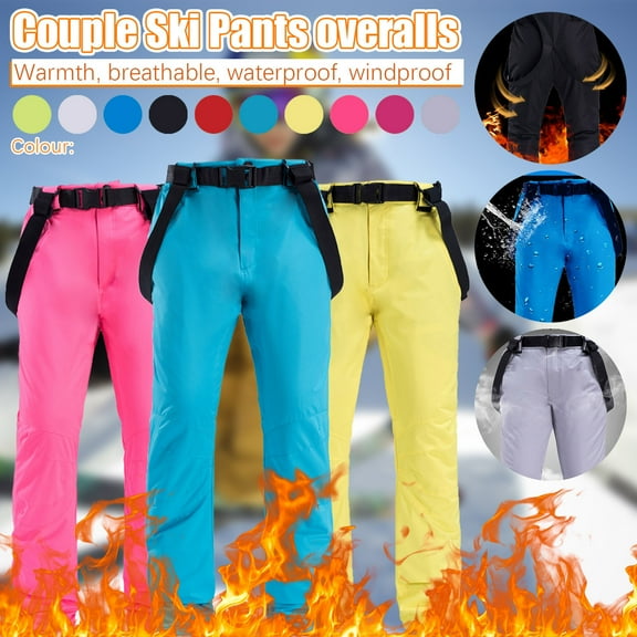 Miluxas Snow Pants Ski Pants Men Baggy Snowboard Pants Snow Bibs Women Insulated Waterproof Windproof Snowboard Bibs Overall Yellow