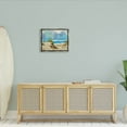 thumbnail image 2 of Modern Seaside Beach Scene Landscape Painting Luster Gray Framed Art Print Wall Art, 2 of 6