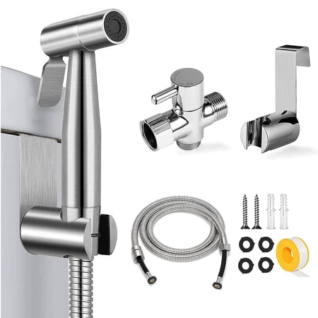 WEIDMAX Handheld Bidet Douche Shower Spray For Toilet, Stainless Steel Bidet Shattaf Sprayer Kit Bathroom Cloth Diaper Washer Shower Head For Personal...
