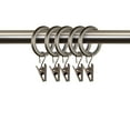 thumbnail image 1 of 7/8 inch Noise-Canceling Curtain Rings w/Clip in Satin Nickel (Set of 10),(1936-15), 1 of 3
