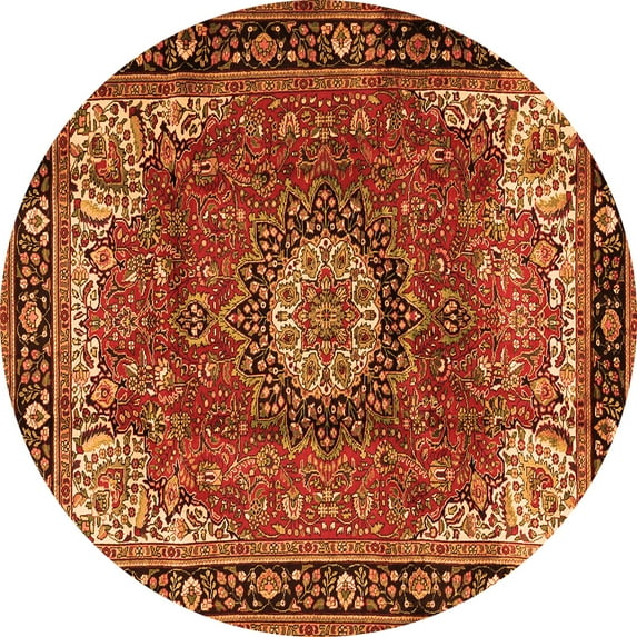 Ahgly Company Indoor Round Persian Orange Traditional Area Rugs, 3' Round