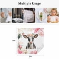 thumbnail image 5 of Pink Cow Cloth Napkins, Watercolor Flowers Spring Floral Washable and Reusable Dinner Napkins Set of 2, Table Napkin for Kitchen Party Birthday Wedding Hotel Housewarming 20"x20", 5 of 9