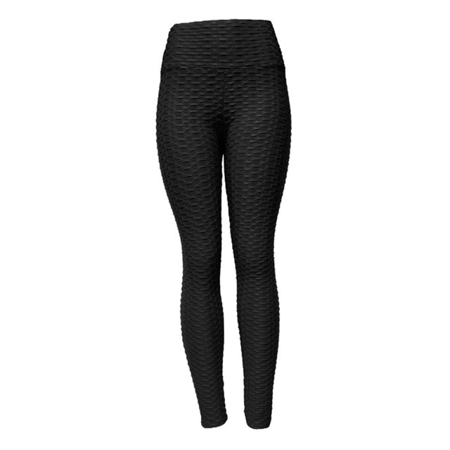 Ruched Gym Fitness Leggings Textured Pant L,