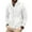 White, variant on Men's Waffle Knit Stand Collar Zip Jacket - Vintage Loose Fit Casual Coat with Solid Color Design (Black, Large)