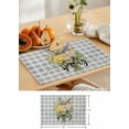 thumbnail image 6 of Spring Floral Placemats Set of 4, Washable Woven Burlap Cloth Fabric Placemat for Square/Rectangle/Round/Oval Dining Table, Easy Clean Place Mats for Toddlers, Kids Rose Daisy Wildflower Plaid Blue, 6 of 6