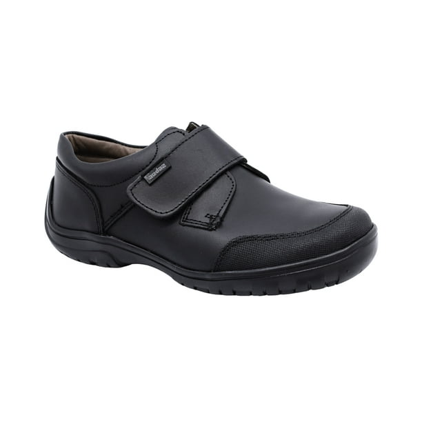 Zapato escolar Audaz para niño de piel negro Romeo con anti-raspaduras
