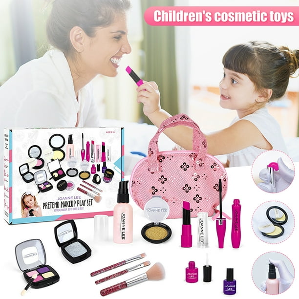 Ensembles de maquillage pour enfants pour filles, enfants lavables jouer  Jouets de maquillage Kit vernis à ongles non toxique avec valise, pour  filles garçons