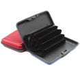 thumbnail image 2 of Queilt Red Mini RFID Aluminum Wallet Credit Cards Holder Business Card Case Metal ID Case for Men Women., 2 of 5