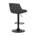 thumbnail image 5 of Armen Living Indoor Anibal Adjustable Height Swivel Gray Faux Leather and Black Metal Bar Stool, 5 of 6