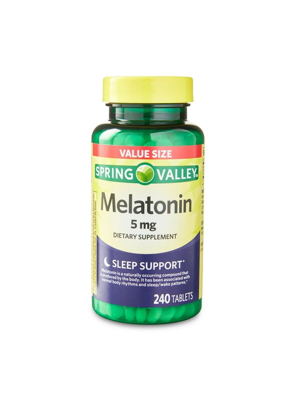 Spring Valley Melatonin Tablets Dietary Supplement Value Size, 5 mg, 240 Count