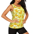 thumbnail image 2 of Balery Bananas On A Striped Camiseta sin mangas estampada ligera para mujer, tops de entrenamiento sin mangas, camisetas de yoga transpirables de secado rápido.-Medium, 2 of 7