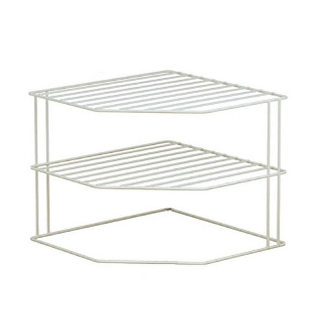 3-Tier Cabinet Corner Shelf Multipurpose Organization Rack for Cups Dishes Cupboard Pantry - White