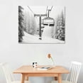 thumbnail image 2 of Nawypu Nature Canvas Wall Art on Solid Wood Frame - Small to Extra Large Paintings - Wall Decor for Living Room, Bedroom, Kitchen (Ski Lift on Snowy Mountain, 17x12 Inches), 2 of 4