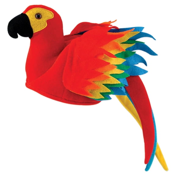 6 Pack Beistle Luau Party Plush Parrot Hat